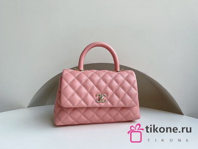 Chanel Classic Quilted Coco Handle Pink Caviar - 19x23x28cm - 1