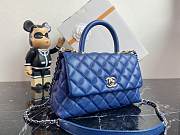 Chanel Classic Quilted Coco Handle Blue Caviar - 19x23x28cm - 4