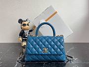 Chanel Classic Quilted Coco Handle Shiny Blue Caviar - 19x23x28cm - 1