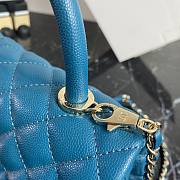 Chanel Classic Quilted Coco Handle Shiny Blue Caviar - 19x23x28cm - 2