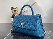 Chanel Classic Quilted Coco Handle Shiny Blue Caviar - 19x23x28cm - 3