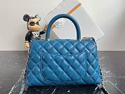 Chanel Classic Quilted Coco Handle Shiny Blue Caviar - 19x23x28cm - 4