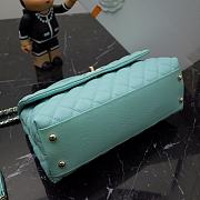 Chanel Classic Quilted Coco Handle Light Blue Caviar - 19x23x28cm - 4