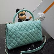 Chanel Classic Quilted Coco Handle Light Blue Caviar - 19x23x28cm - 3