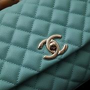 Chanel Classic Quilted Coco Handle Light Blue Caviar - 19x23x28cm - 2