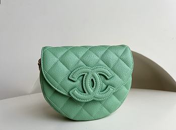 Chanel 23P Hidden Big Bang Saddle Green Bag - 19x16x7cm 