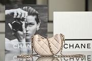 Chanel 23p Chain Mini Half Moon Clutch Beige - 10.5x9.5x5cm - 2