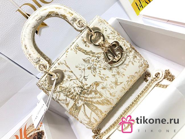 Mini Lady Dior Bag White Calfskin With Gold-Tone - 17x15x7cm - 1