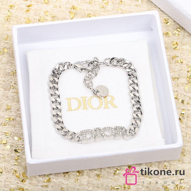 Dior Silver Logo Bracelet - 1