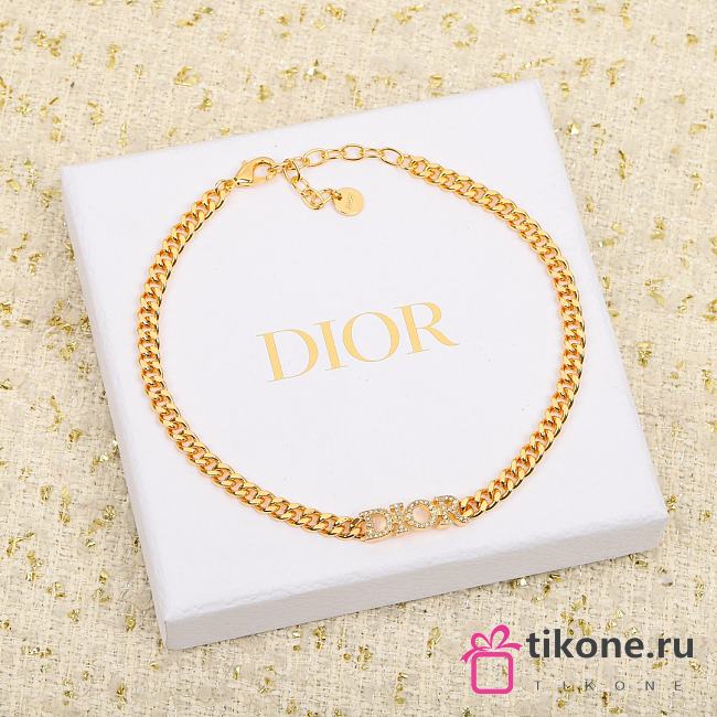 Dior Gold Logo Necklace - 1