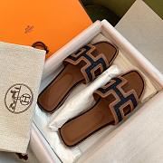 Hermes Oasis Brown Sandals  - 5