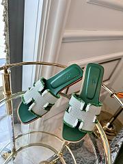 Hermes Oran Sandals Green  - 1