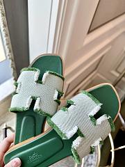 Hermes Oran Sandals Green  - 4