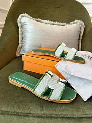 Hermes Oran Sandals Green  - 2