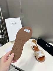 Celine Lympia Flat Strap Sandals In White  - 5