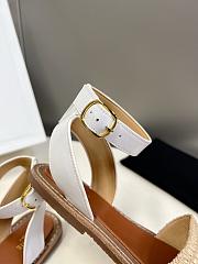 Celine Lympia Flat Strap Sandals In White  - 3