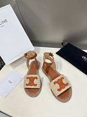 Celine Lympia Flat Strap Sandals In Brown - 1