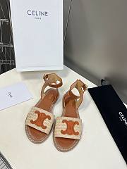 Celine Lympia Flat Strap Sandals In Brown - 5