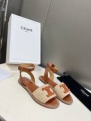 Celine Lympia Flat Strap Sandals In Brown - 4