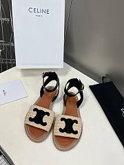 Celine Lympia Flat Strap Sandals In Black - 1