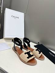 Celine Lympia Flat Strap Sandals In Black - 5