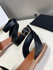 Celine Lympia Flat Strap Sandals In Black - 3