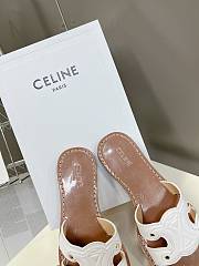 Celine Triomphe Mule In White Sandals - 4