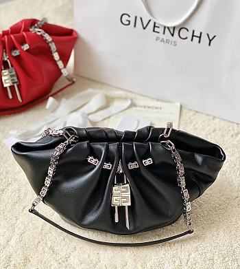 Givenchy Black Calfskin Kenny Shoulder Bag - 32x22x17cm