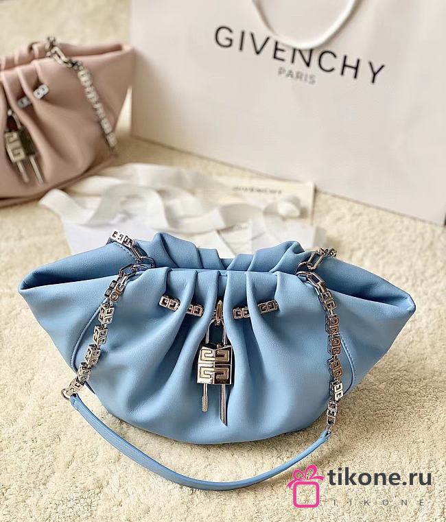 Givenchy Blue Calfskin Kenny Shoulder Bag - 32x22x17cm - 1