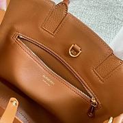 Bubbery Brown Frances Mini Leather Tote Bag - 27×11×20cm - 3