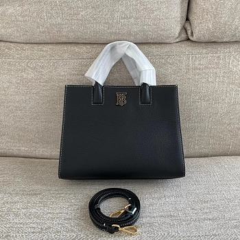 Bubbery Black Frances Mini Leather Tote Bag - 27×11×20cm