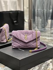 YSL Loulou Puffer Purple Medium Shoulder Bag - 23x15.5x5.8cm - 1