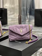 YSL Loulou Puffer Purple Medium Shoulder Bag - 23x15.5x5.8cm - 5