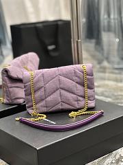 YSL Loulou Puffer Purple Medium Shoulder Bag - 23x15.5x5.8cm - 4