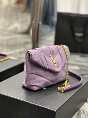 YSL Loulou Puffer Purple Medium Shoulder Bag - 23x15.5x5.8cm - 3