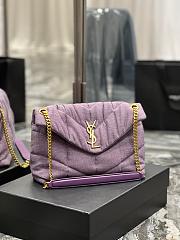 YSL Loulou Puffer Purple Larger Shoulder Bag - 29x17x11cm - 5