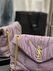 YSL Loulou Puffer Purple Larger Shoulder Bag - 29x17x11cm - 2