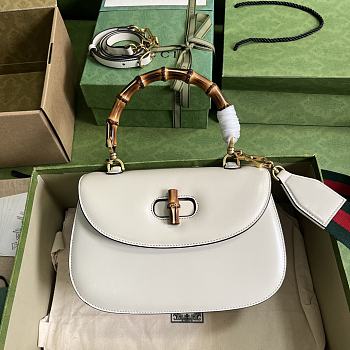 Gucci Bamboo 1947 In White Leather - 26x17x9cm