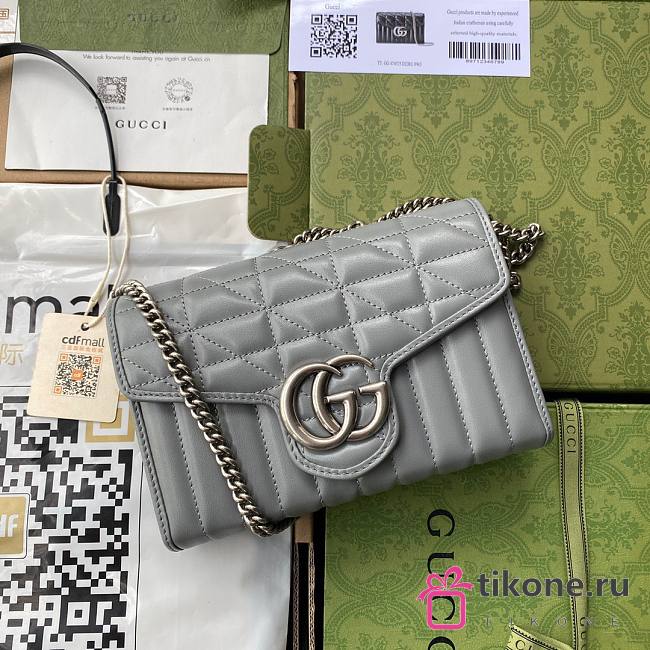 Gucci GG Marmont Matelasse Mini Gray Bag 474575 size 20x13x6 cm - 1