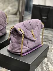 YSL Loulou Puffer Purple Super Large Shoulder Bag - 35×23×13.5cm - 4