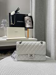 Chanel CF25 White Classic Caviar With Silver Hardware  - 1