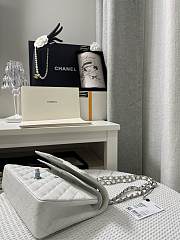 Chanel CF25 White Classic Caviar With Silver Hardware  - 4