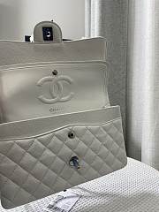 Chanel CF25 White Classic Caviar With Silver Hardware  - 2