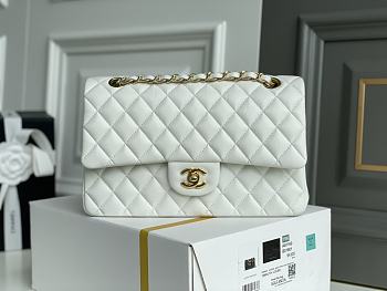 Chanel 25 White Caviar Classic Bag 