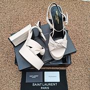 YSL Women's Bianca Platform White Sandals  - 4