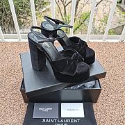 YSL Women's Bianca Platform Black Sandals - 1