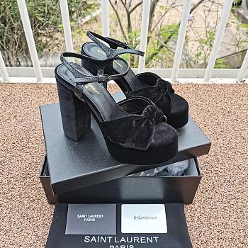 YSL Women's Bianca Platform Black Sandals