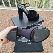 YSL Women's Bianca Platform Black Sandals - 5