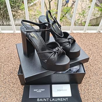 YSL Women's Bianca Platform Black Sandals 02