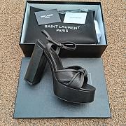 YSL Women's Bianca Platform Black Sandals 02 - 4